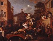 William Hogarth chairing the member oil painting on canvas